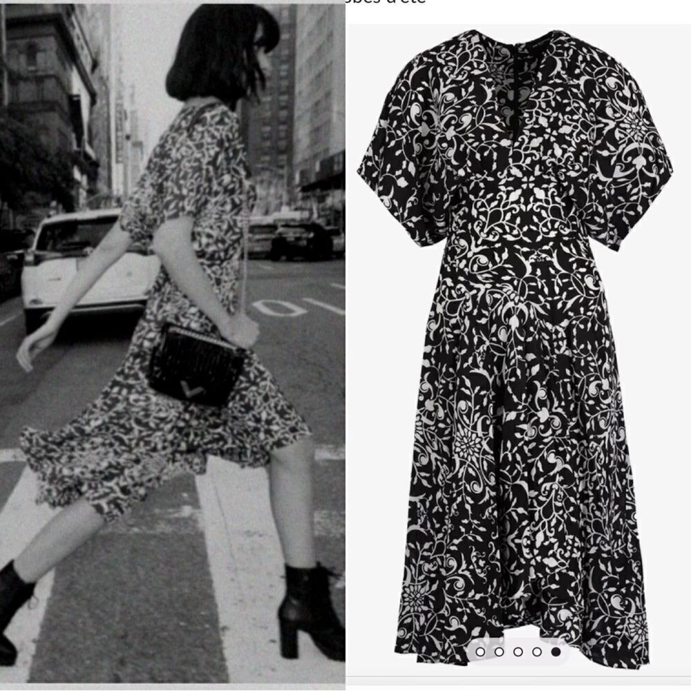 NWT The Kooples Coromandel Midi Black White Dress Size S